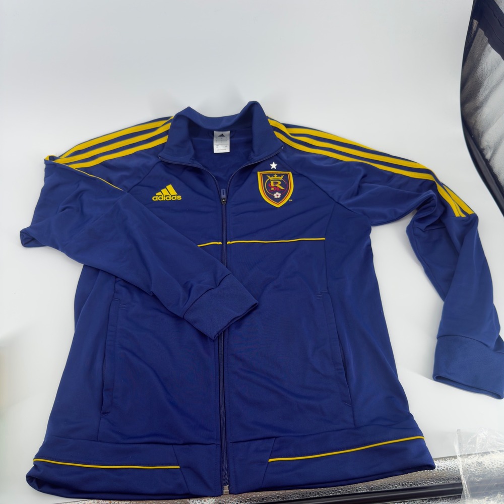 Adidas Real Salt Lake MLS Soccer‎ Track Jacket Mens Large Blue Yellow Full Zip - Picture 6 of 7